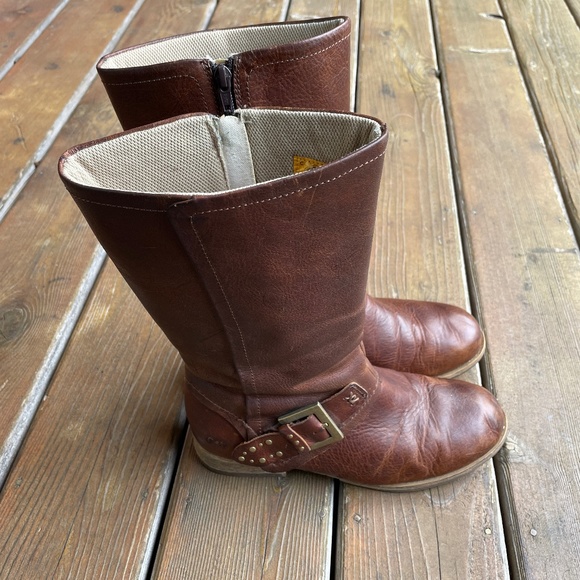 Caterpillar Shoes - Caterpillar Leather Payton Mid Calf Brown Boots in Women's 8.5/EU 39.5